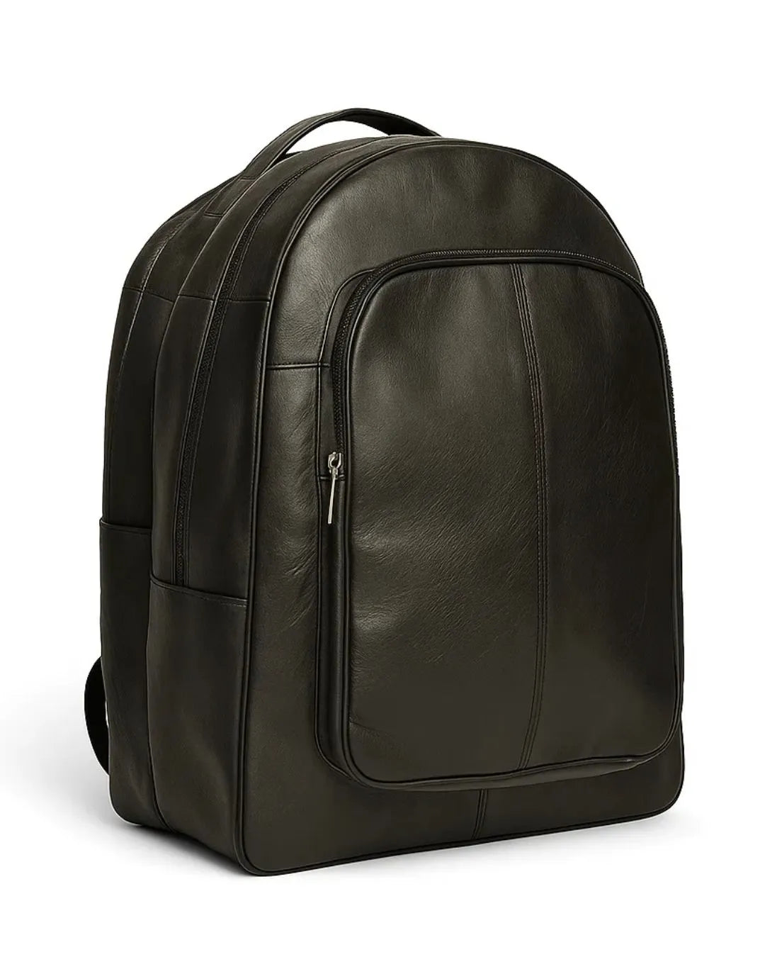 Classic Black Leather Backpack - Image 1