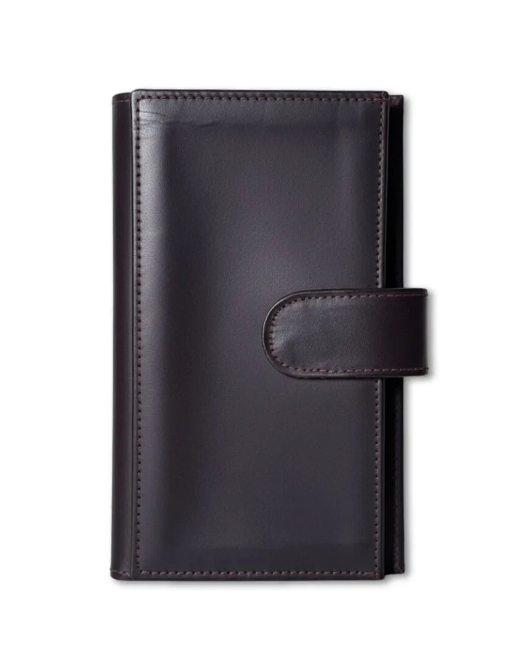 Black leather wallet on a white background