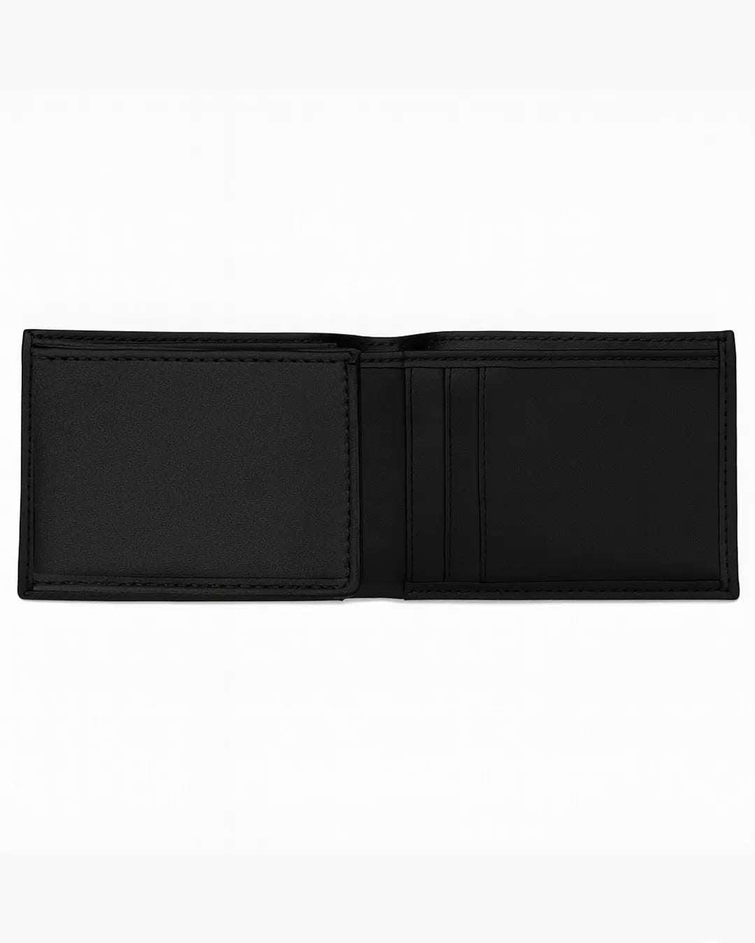 Black leather wallet on a white background