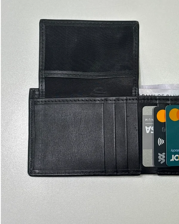 Tri-Fold Black Wallet For Men - Image 4