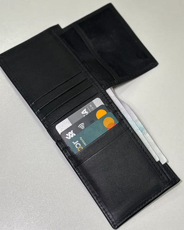 Tri-Fold Black Wallet For Men - Image 5