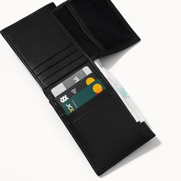 Men Tri-Fold Black Wallet - Image 3