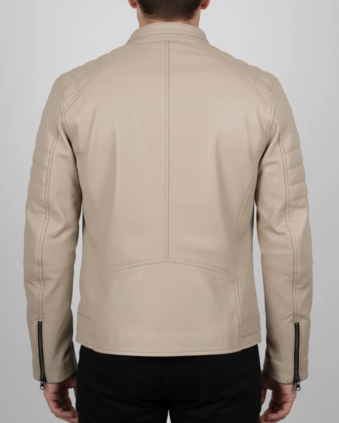 Men’s Beige Leather Jacket