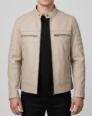 Men’s Beige Leather Jacket