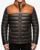Men's Tan and Brown Two Tone Quilted