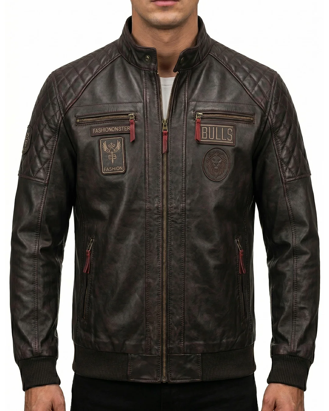 Men's Antique Brown Real Leather Motorcycle Jacket